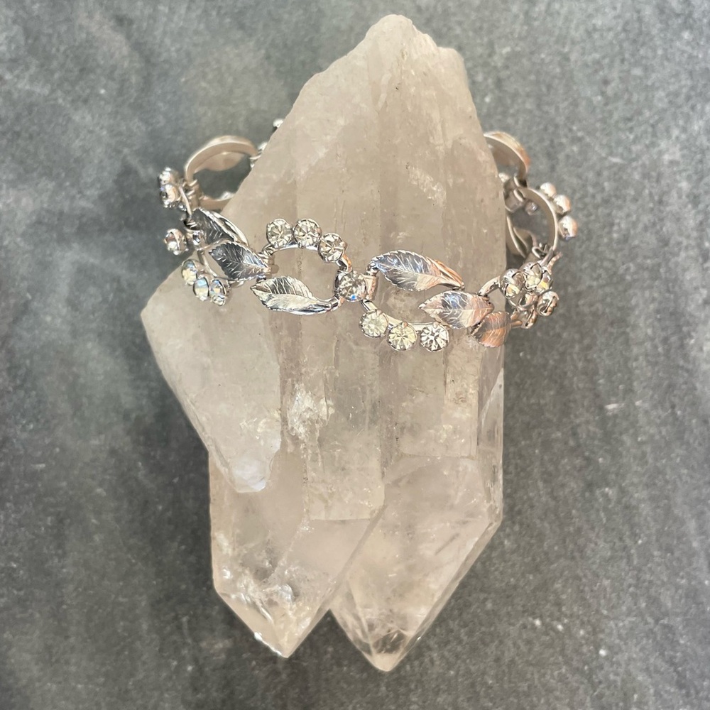 Vintage Krementz 14K White Gold Silver Bracelet